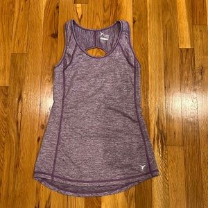 Heather purple old navy tank with cut out in back